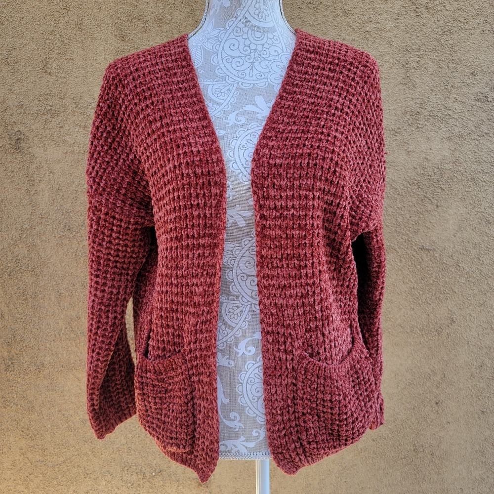 FULL TILT  Women's Chenille Long Sleeve Cardigan Sz M
